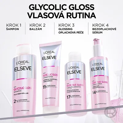 Krem për shkëlqim flokësh L'Oréal Paris Elseve Glycolic Gloss, 200 ml - 5