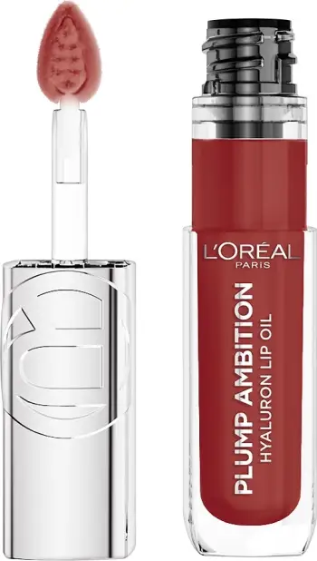 Shkëlqyes për buzë L'Oréal Paris Plump Ambition Hydrating Lip Gloss (Hyaluron Lip Oil), 5 ml,390 Cherry Cherie