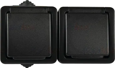 Prizë e dyfishtë murale Kanlux TEKNO 27356, IP54, 16A, gri - 1