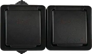 Prizë e dyfishtë murale Kanlux TEKNO 27356, IP54, 16A, gri