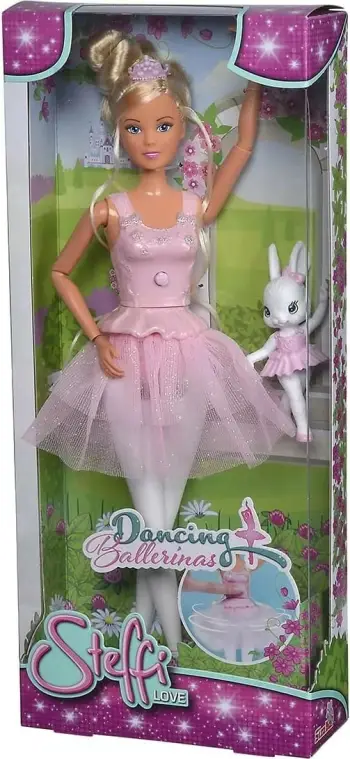 Kukull Simba Steffi Love Dancing Ballerina, 29cm, me lepurush, shumëngjyrëshe