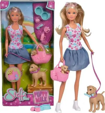 Set kukull Simba Steffi Love “Në Shëtitje me Qentë”