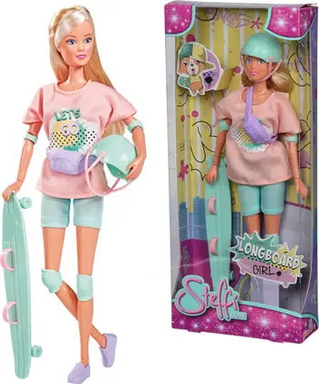 Kukull lodër Steffi Love Longboard Skater Girl Doll