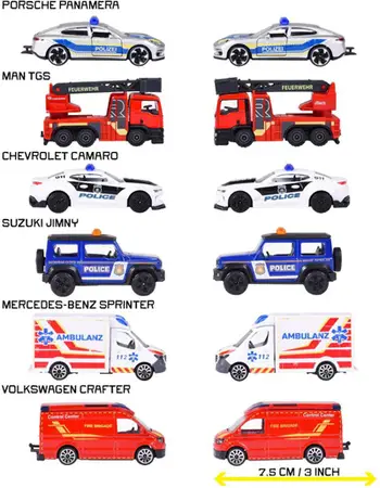 Set lodrash makina shpëtimi Simba SOS Vehicles, 6 modele, shumëngjyrëshe