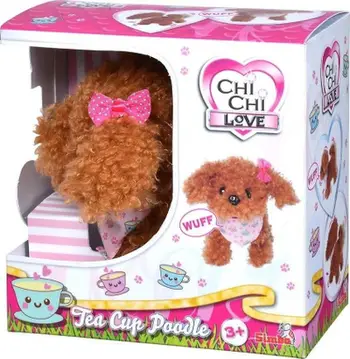 Lodër qenush Simba Chi Chi Love Poodle, 16cm, interaktive, e bardhë