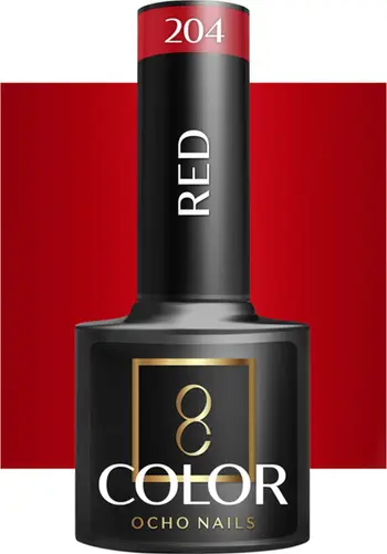 Llak hibrid për thonj Activeshop OCHO NAILS Red 204, 5 g, i kuq
