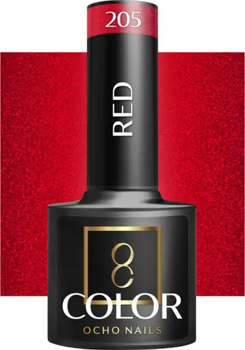 Llak hibrid për thonj Activeshop Ocho Nails Red 205, 5 g, i kuq