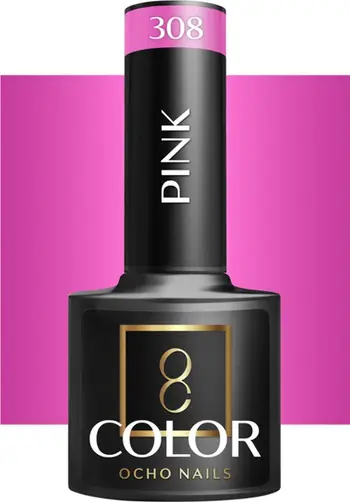 Llak hibrid thonjsh Ocho Nails Pink 308, 5 g, rozë e butë
