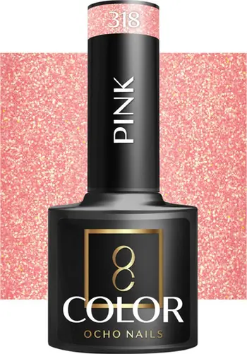 Llak hibrid për thonj Activeshop Ocho Nails Pink 318, 5 g, rozë
