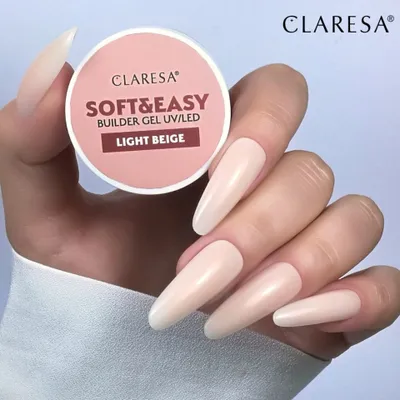 Xhel ndërtues për thonj Claresa Soft Easy, 45g, vetënivelues, bezhë e hapur - 5