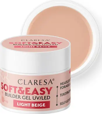 Xhel ndërtues për thonj Claresa Soft Easy, 45g, vetënivelues, bezhë e hapur
