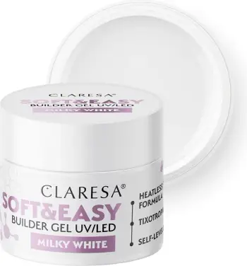 Xhel ndërtues thonjsh Activeshop Claresa Soft&amp;Easy, 12g, milk white