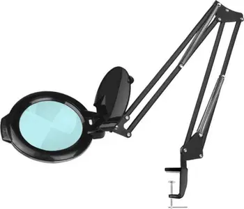 Lampë zmadhimi tavoline Activeshop LED Glow Moonlight 8013/6, lente 5D, e zezë