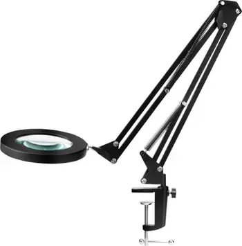 Llambë zmadhimi tavoline Activeshop GLOW 308, LED, xhami zmadhues, e zezë
