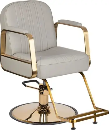 Karrige frizerie Activeshop Gabbiano Acri Gold, lartësi e rregullueshme, bezhë