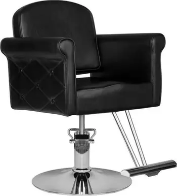 Karrige frizerie Activeshop Hair System HS69, lëkurë ekologjike, e zezë