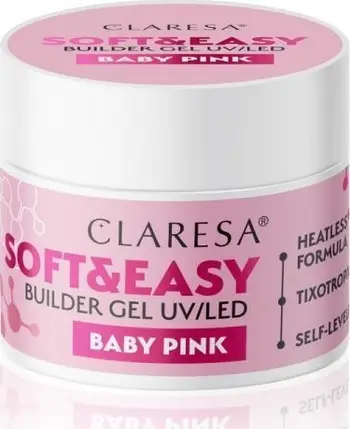 Xhel ndërtues për thonj Activeshop Soft&amp;Easy Baby Pink, 90g, rozë e çelët