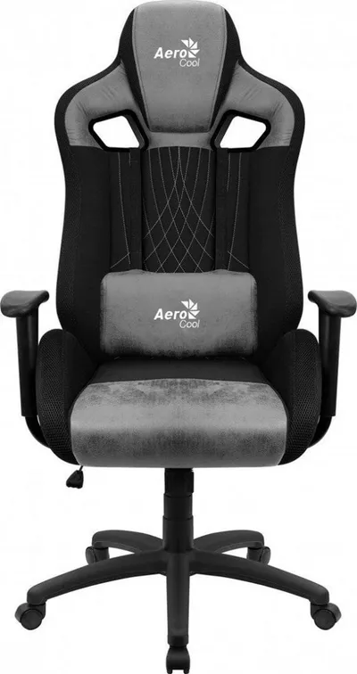 Karrige lojërash AeroCool EARL AeroSuede, 150 kg, e zezë/e hirtë - 1