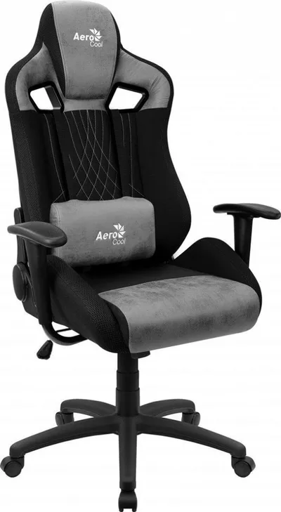 Karrige lojërash AeroCool EARL AeroSuede, 150 kg, e zezë/e hirtë - 2