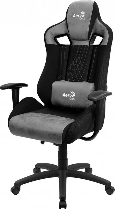 Karrige lojërash AeroCool EARL AeroSuede, 150 kg, e zezë/e hirtë - 3