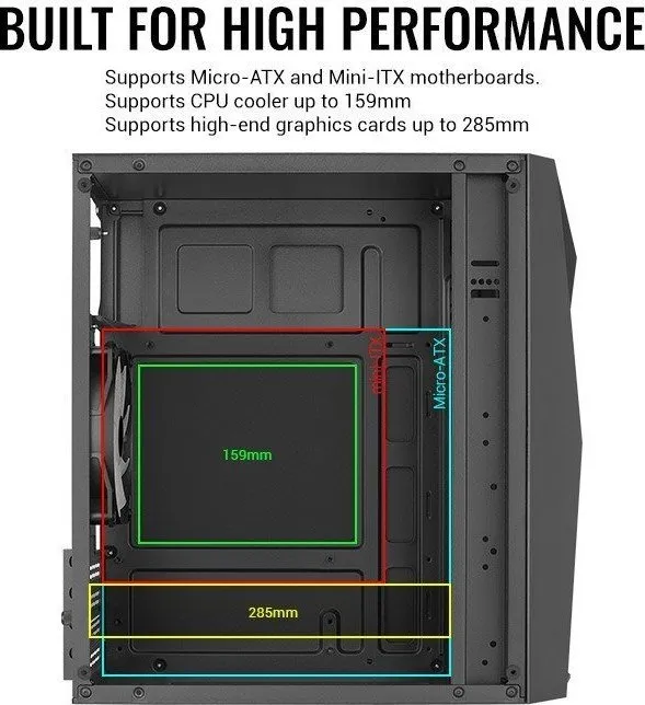 Kasë Aerocool Raider Mini, Mini Tower - 7