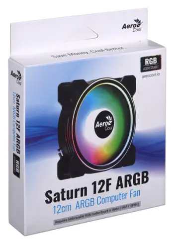 Ftohës Aerocool PGS SATURN 12F ARGB, 12 cm, i hirtë