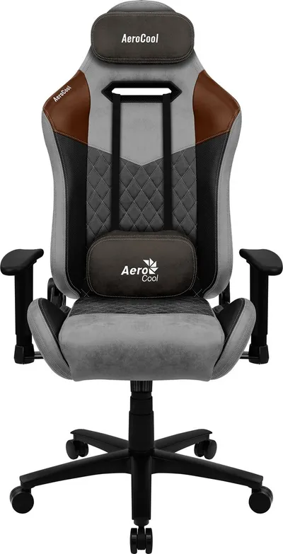 Karrige lojërash Aerocool DUKE AeroSuede, 150kg, 90-180°, e zezë/e kaftë/e hirtë - 1