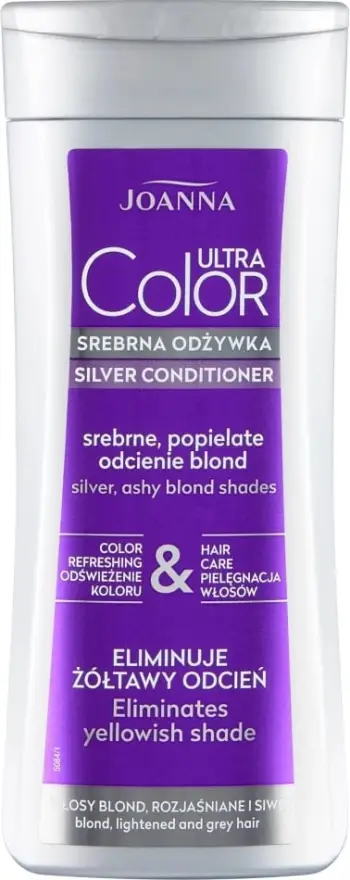 Balsam flokësh Joanna Ultra Color Silver, për nuanca bionde dhe gri, 200g