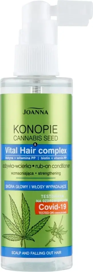 Balsam flokësh Joanna Cannabis Hemp Seed, kundër rënies së flokëve, pa shpëlarje, 100ml