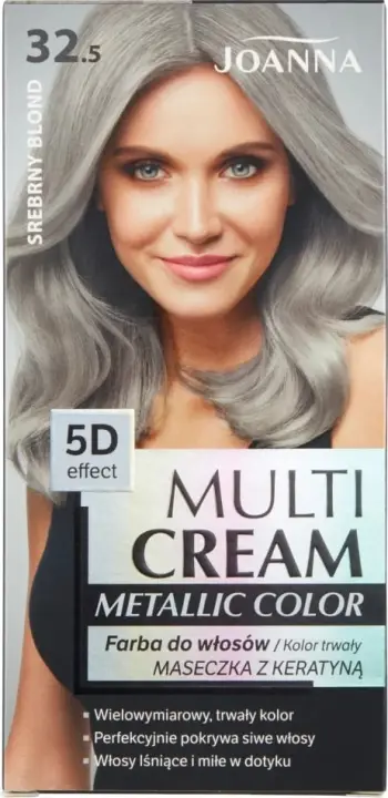 Ngjyrë për flokë Joanna Multi Cream Metallic 5D, 32.5 silver blonde