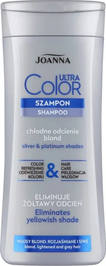 Shampon për femra Joanna Ultra Color System Platinum për flokë bionde dhe të çelura, 200ml
