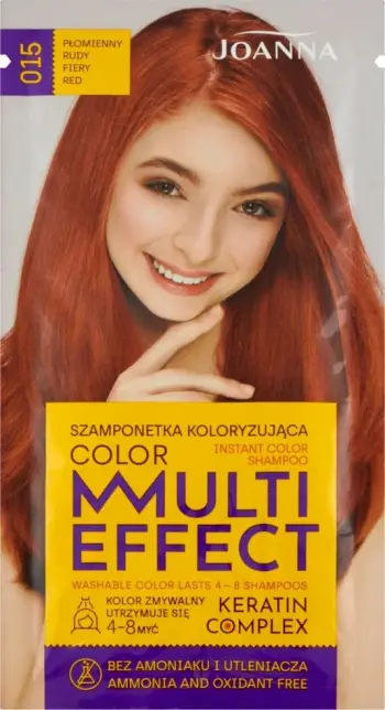 Shampon për ngjyrosje Joanna Multi Effect Color Keratin Complex, Nr. 15, Flame Rudy, 35 g