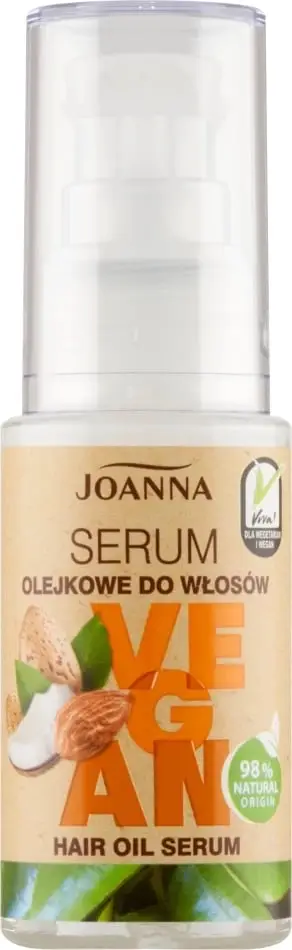Serum flokësh Joanna Vegan Hair Oil, kundër tharjes dhe elektricitetit statik, 25 g