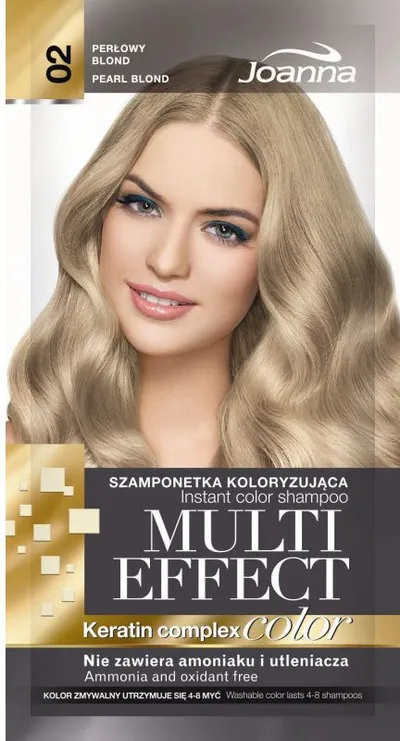 Shampon ngjyrues Joanna Multi Color Effect Keratin Complex, 02 Pearl Blond, 35 g - 1