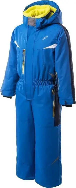 Kostum skish për fëmijë Brugi 3AHX Jr Suit, 5000 mm rezistent ndaj ujit, kapuç i heqshëm, blu