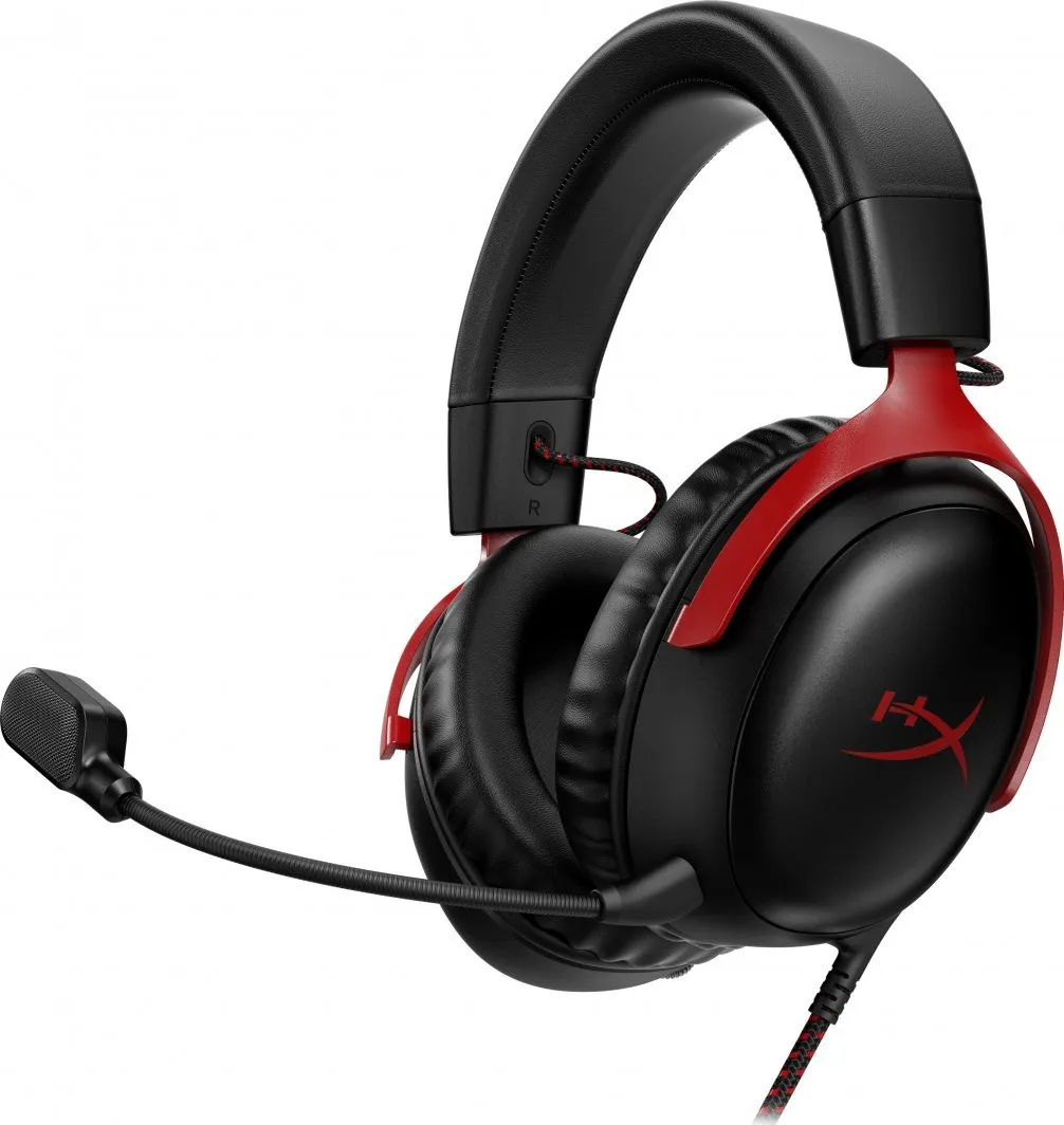 Kufje HyperX Cloud III (727A9AA), të zeza/ kuqe - 1