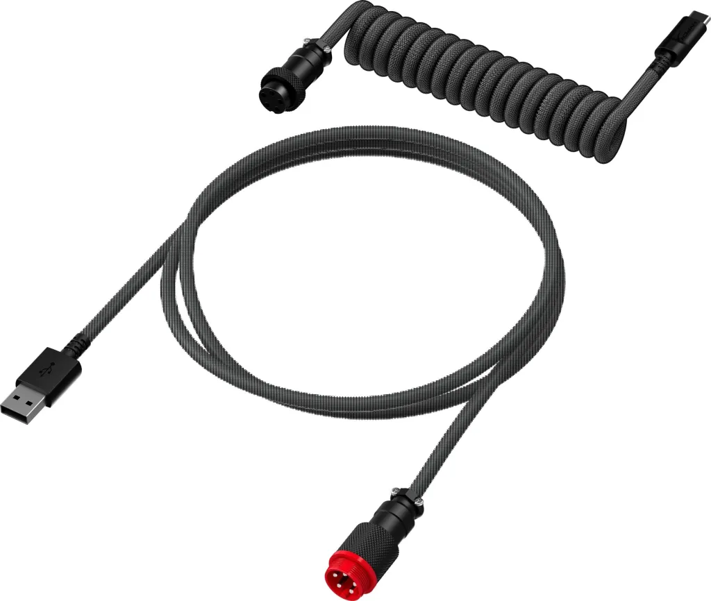 Kabllo spirale HyperX USB-C, e zezë - 1