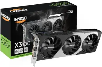 Kartelë grafike Inno3D RTX 5060 Ti Twin X3 OC 16GB GDDR7, 3 ventilatorë