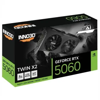Kasë grafike INNO3D GeForce RTX 5060 Twin X2 OC, 8 GB GDDR7, e zezë
