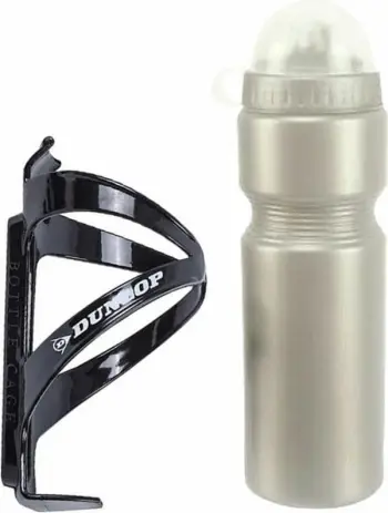 Shishe uji për biçikletë Dunlop 275108, 750ml, me dorezë dhe mbajtëse, transparente