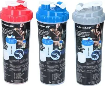 Shishe shaker sportive Dunlop, 550 ml, mbyllje praktike, transparente
