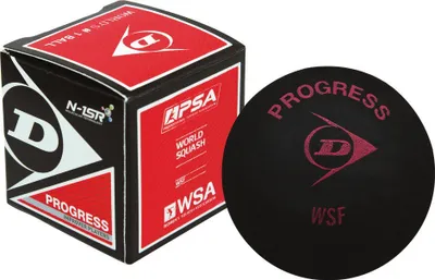 Top squash Dunlop PROGRESS, Red Dot, set 12 copë, i zi - 1
