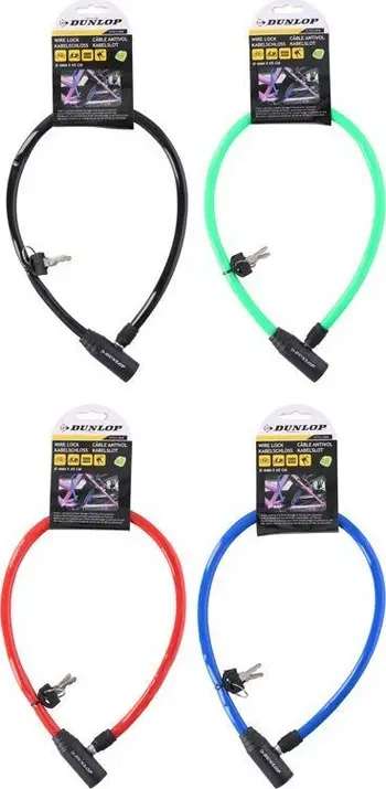 Kyç kabllo biçiklete Dunlop, 65cm, cilindër automatik, blu