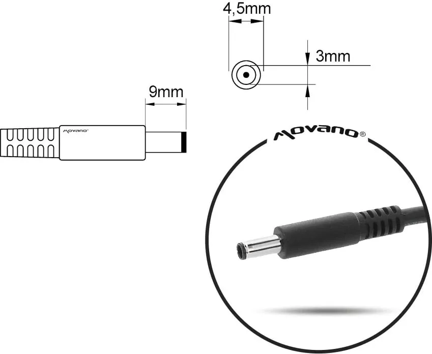 Karikues për laptop Dell, Mitsu, 19.5 W, 3.34 A, i zi - 2