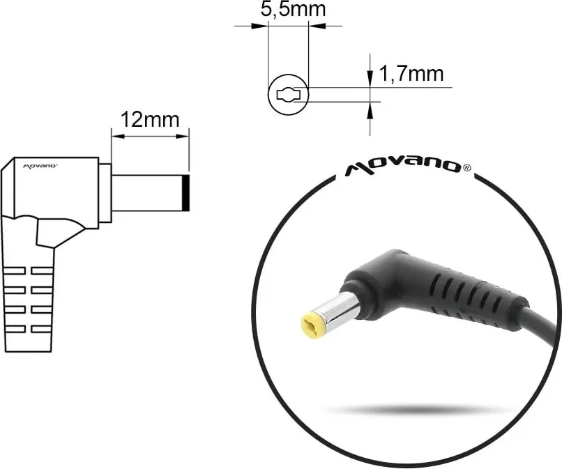 Adapter Mitsu për laptop Acer, 19V, 2.37A - 2
