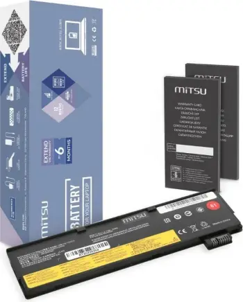 Bateri laptopi Mitsu SB10K97582, për Lenovo ThinkPad T470 T570, litium jon, e zezë