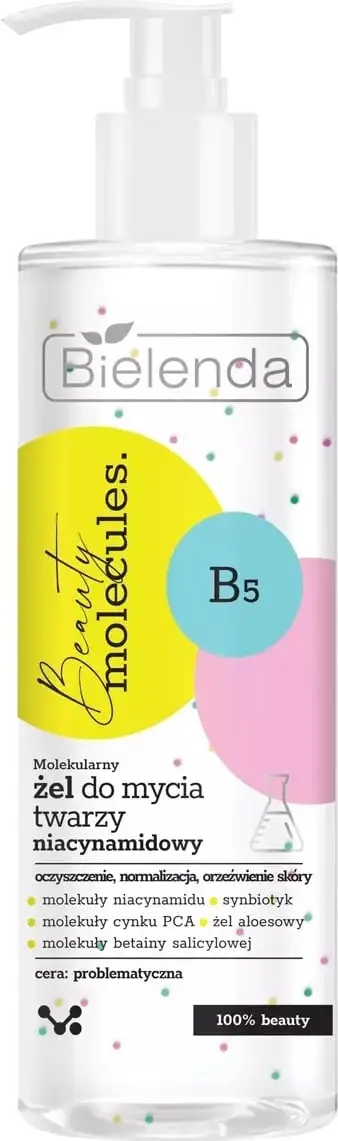 Xhel pastrues për fytyrë Bielenda Beauty Molecules Molecular Niacinamide për femra, 195g