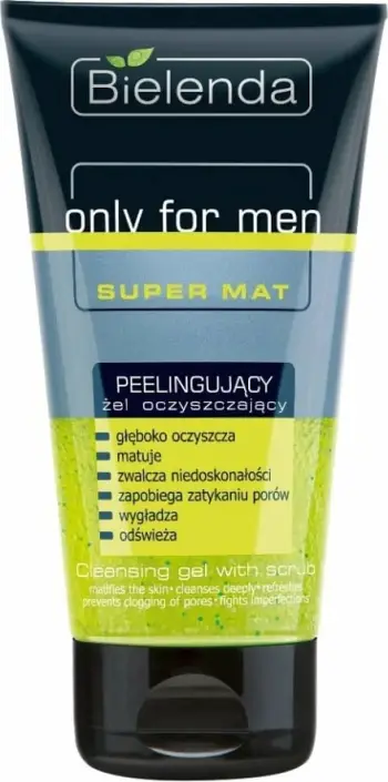 Xhel pastrues dhe peeling fytyre Bielenda Only For Men Super Mat për meshkuj 150ml