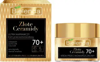 Krem fytyre Bielenda Golden Ceramides, antirrudhë 70+, për lëkurë të pjekur