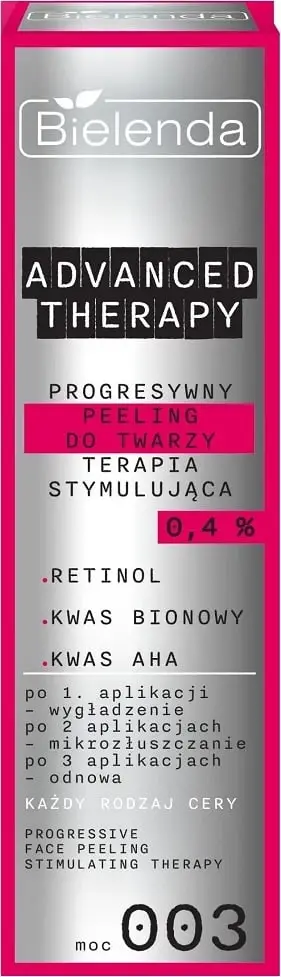 Peeling për fytyrë Bielenda Advanced Therapy Progressive Facial Peeling Stimulating Therapy 0.4% për femra, 30ml